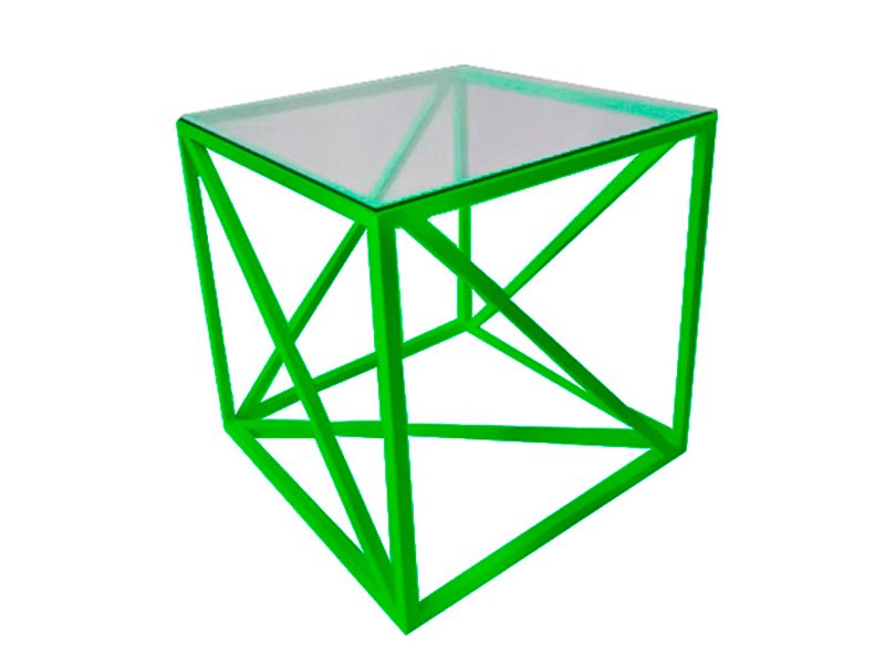 Журнальный стол Loft со стеклом зелёный