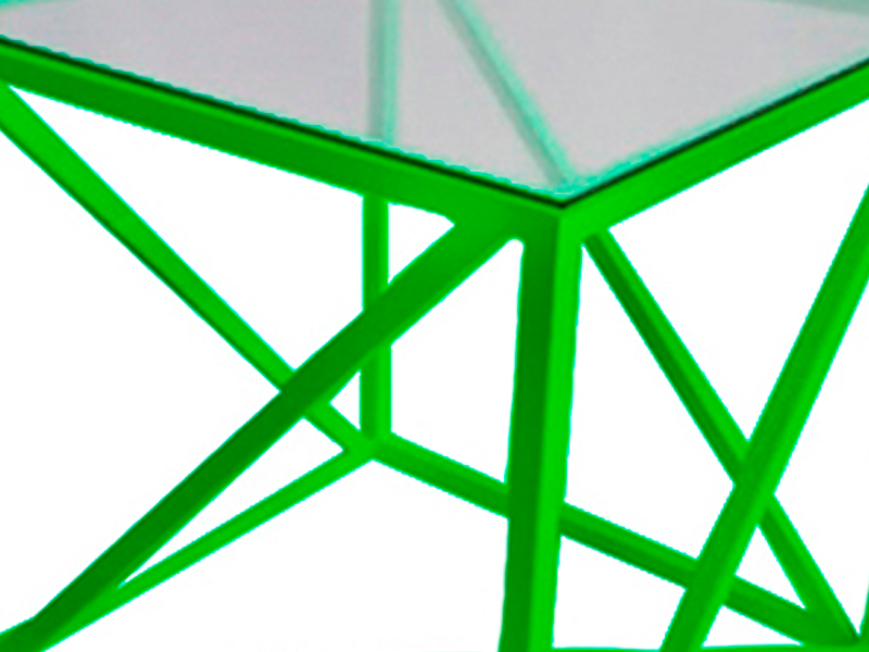 Журнальный стол Loft со стеклом зелёный