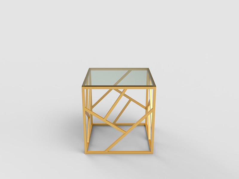 Журнальный стол Loft со стеклом жёлтый