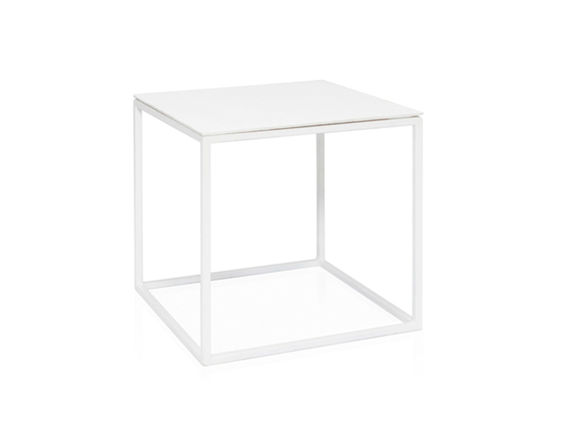Журнальный стол Cube белый с белой столешницей