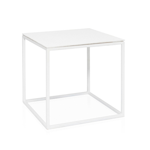 Журнальный стол Cube белый с белой столешницей