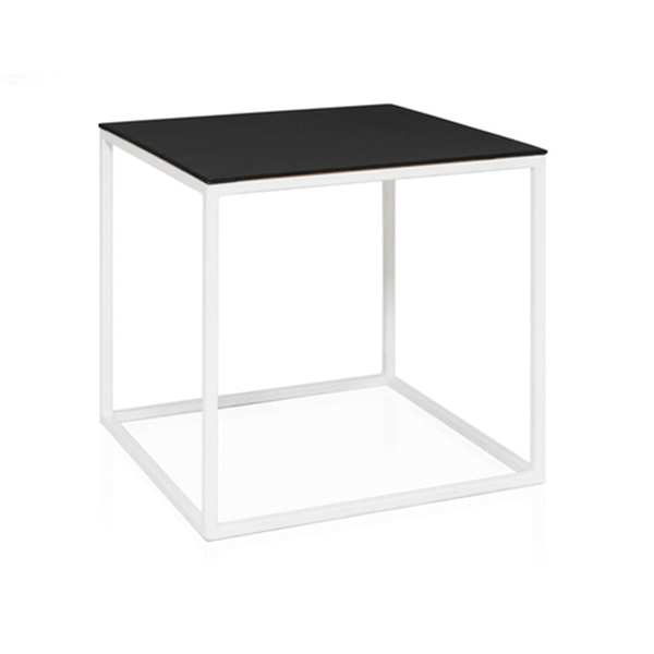 Журнальный стол Cube белый с черной столешницей