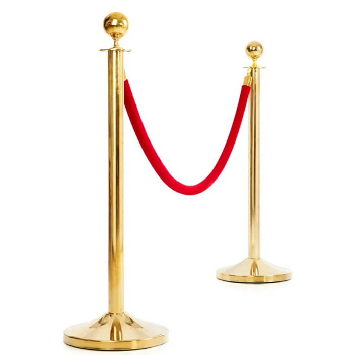 Золотой столбик с красным канатом