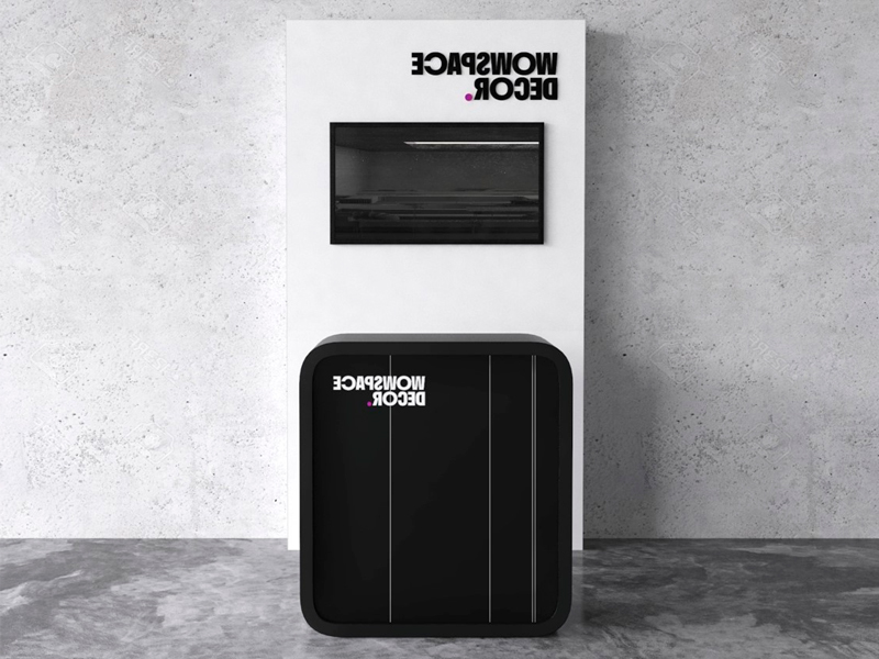 Зона презентации со стойкой с закруглёнными углами