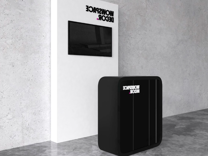 Зона презентации со стойкой с закруглёнными углами